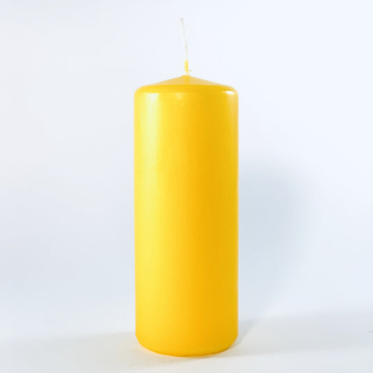 Pulverspiestā svece ⌀ 6x15 cm, dzeltena