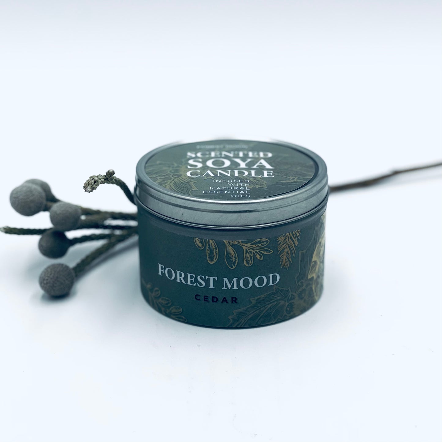 Natural soy wax candle "FOREST MOOD" with CEDAR WOOD scent