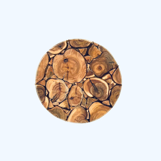 Wooden candle pad with cement, circle ⌀ 13.5x1 cm