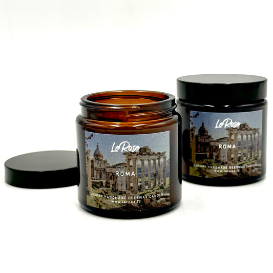 "LeRose" beeswax candles "Roma" with coffee aroma