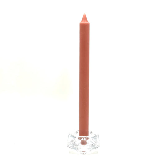 Galda svece ⌀ 2x28 cm, dūmakaini rozā