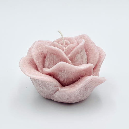 Design candle "Rose", ⌀10x6 cm, light pink
