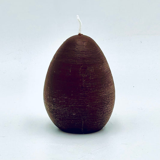 Дизайнерская свеча Пасхальное яйцо из соевого воска, коричневая.