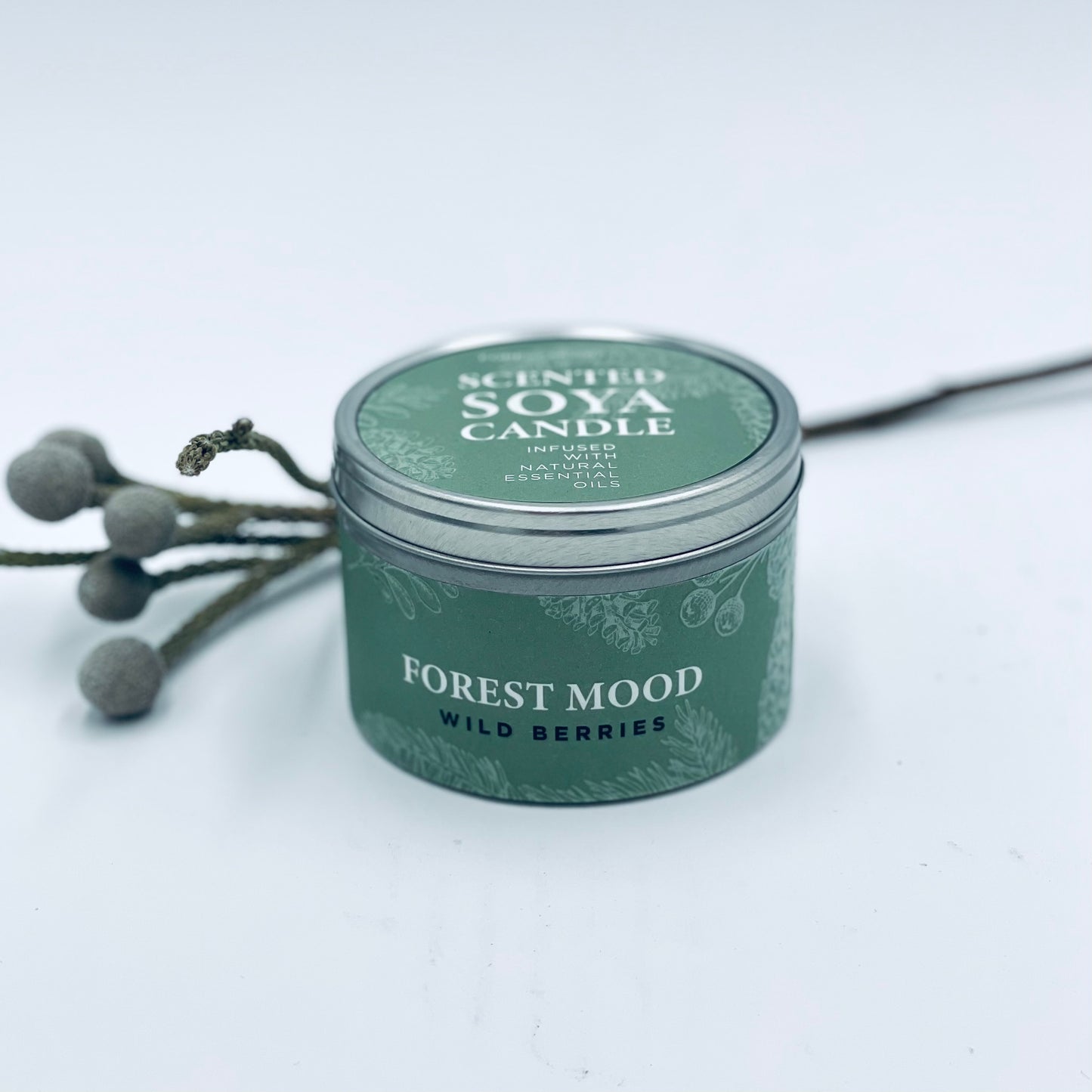 Natural soy wax candle "FOREST MOOD" with FOREST BERRY scent