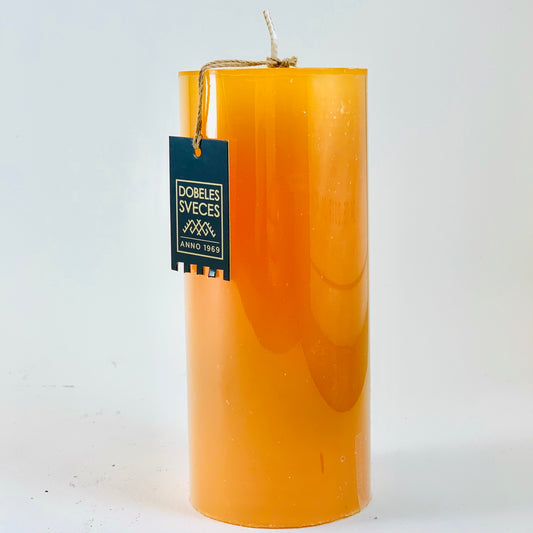Amber candle, cylinder, 6x14 cm