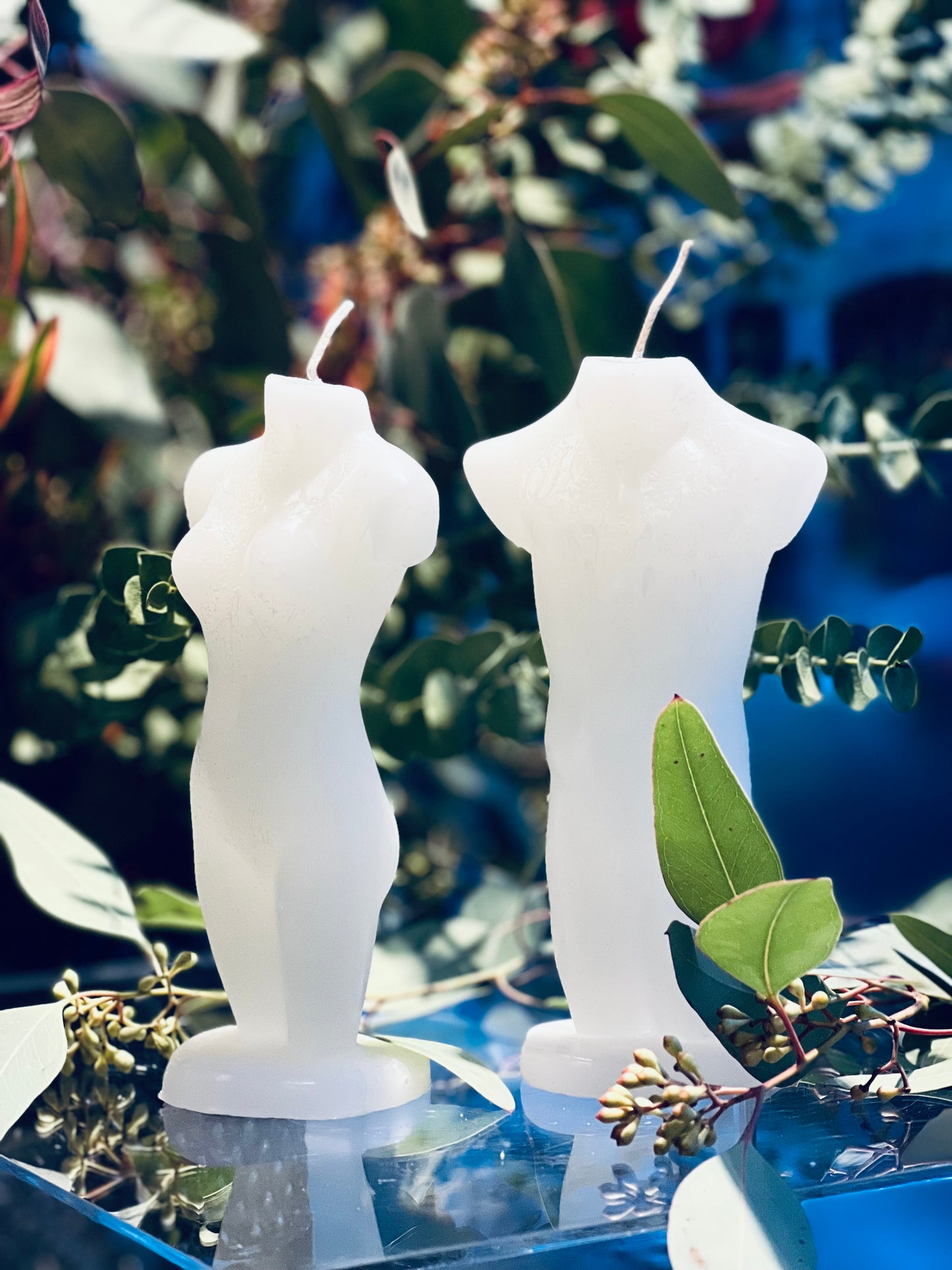 Набор дизайнерских свечей "Адамс и Ева", 6,8x15,6см, бежевый