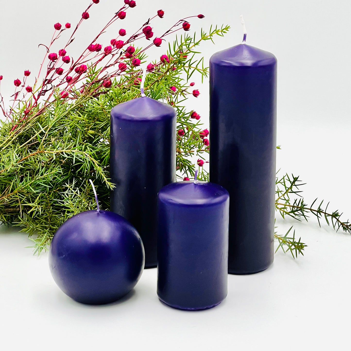 Advent candle set "Dark purple"