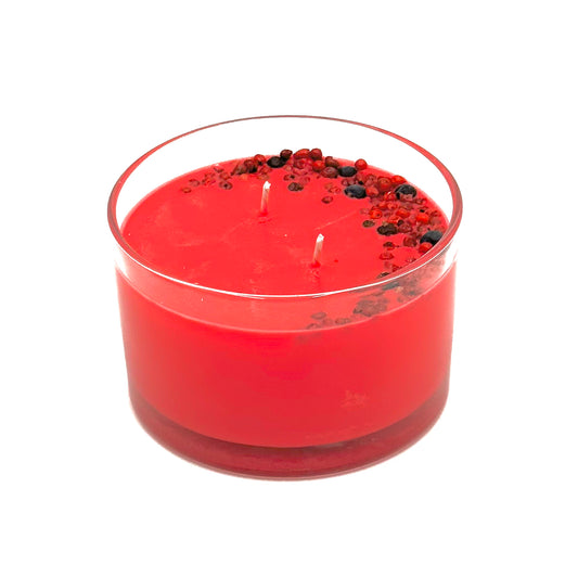 Soy wax candle "Love story" in a glass container, with two burners, ⌀ 11x8 cm