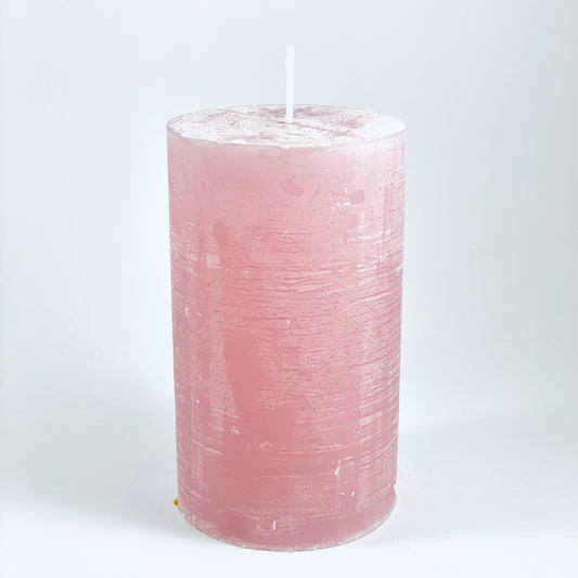 Свеча-цилиндр ⌀ 7х12 см, старо-розовая (пастельный тон)