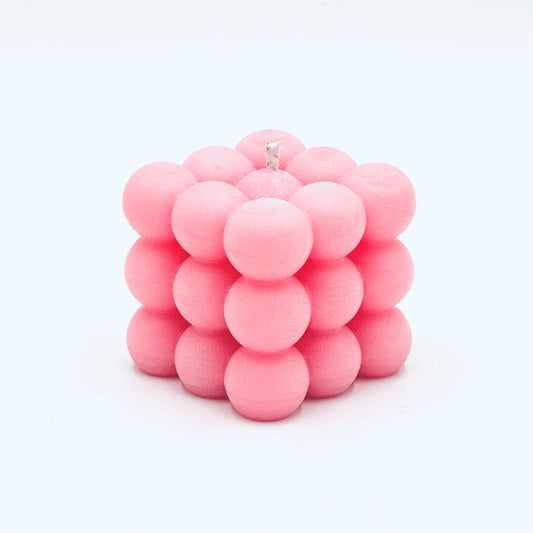 Dizaina svece “Bubble”, maigi rozā