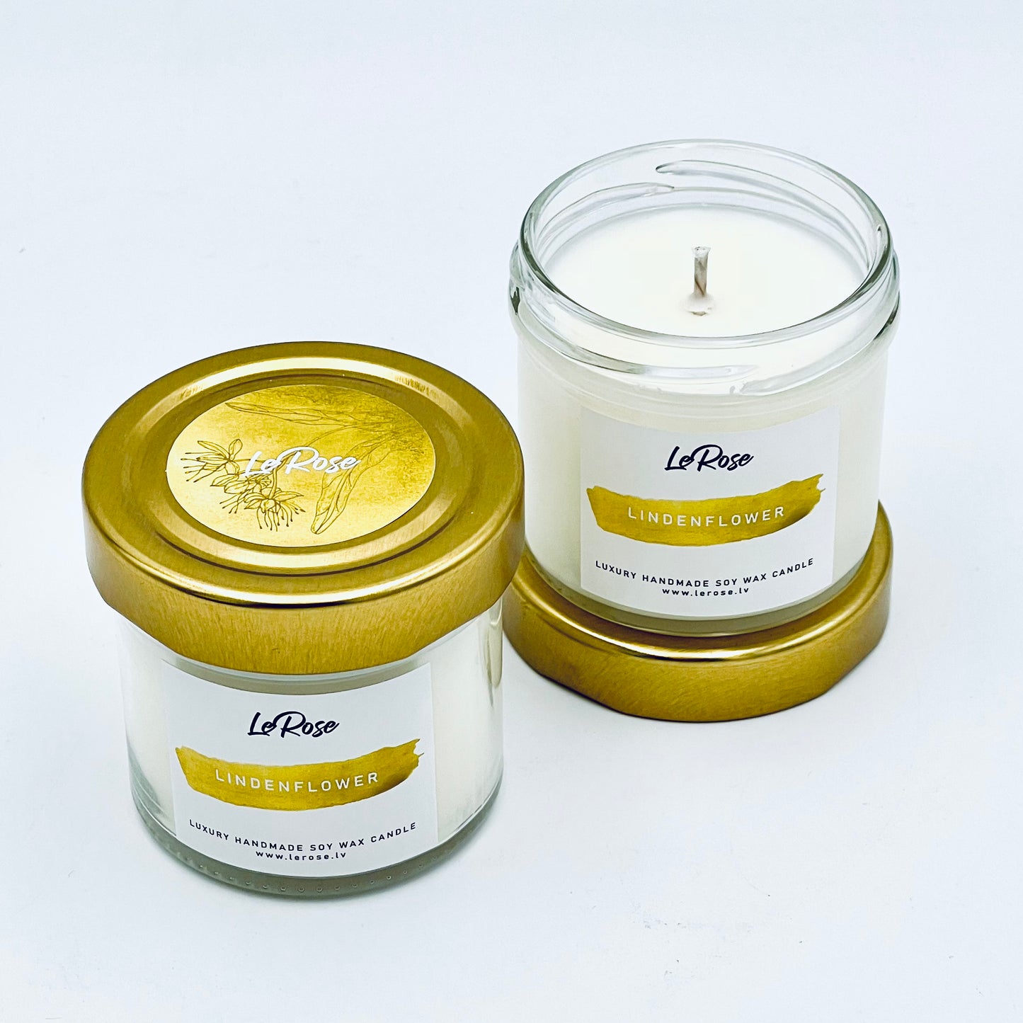 Soy wax candle "LeRose" Lindenflower, 25 h