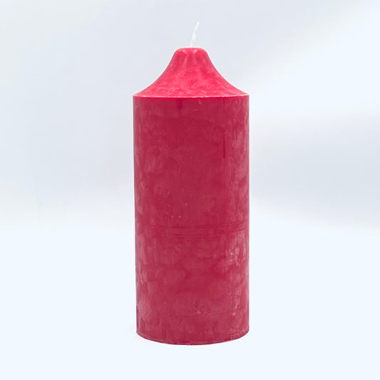 Stearin candle "PillarLux", red, 10x25 cm