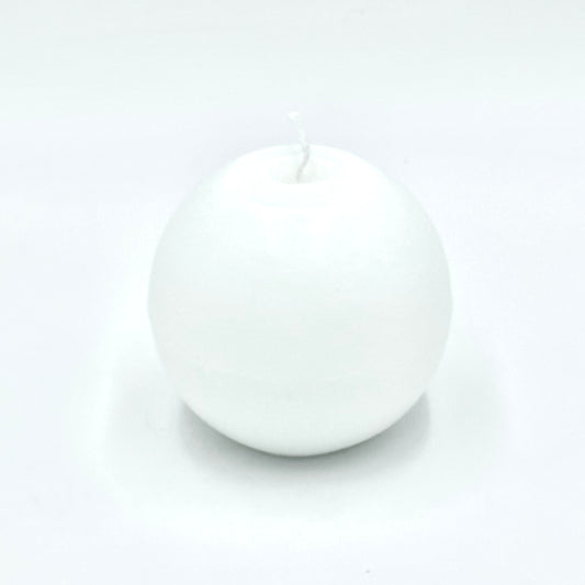 Stearin ball, white, 10 cm