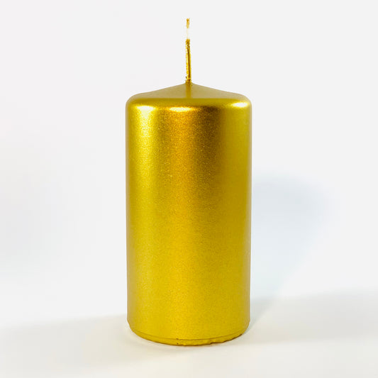Pulverspiestā svece ⌀ 6x12 cm, zelta