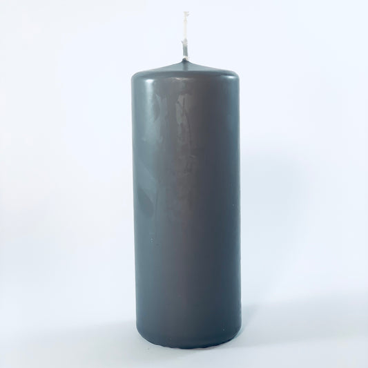 Pulverspiestā svece ⌀ 6x15 cm, pelēka