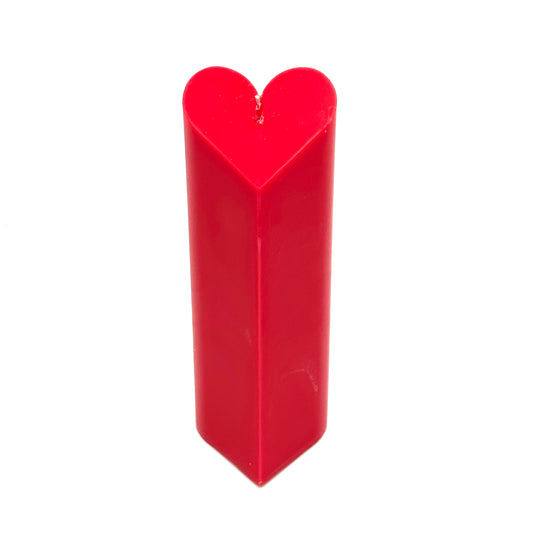 Дизайнерская свеча "Сердце", красная, 21х6,5х6.