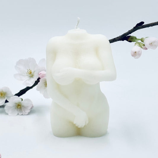 Design candle "Her secret", white