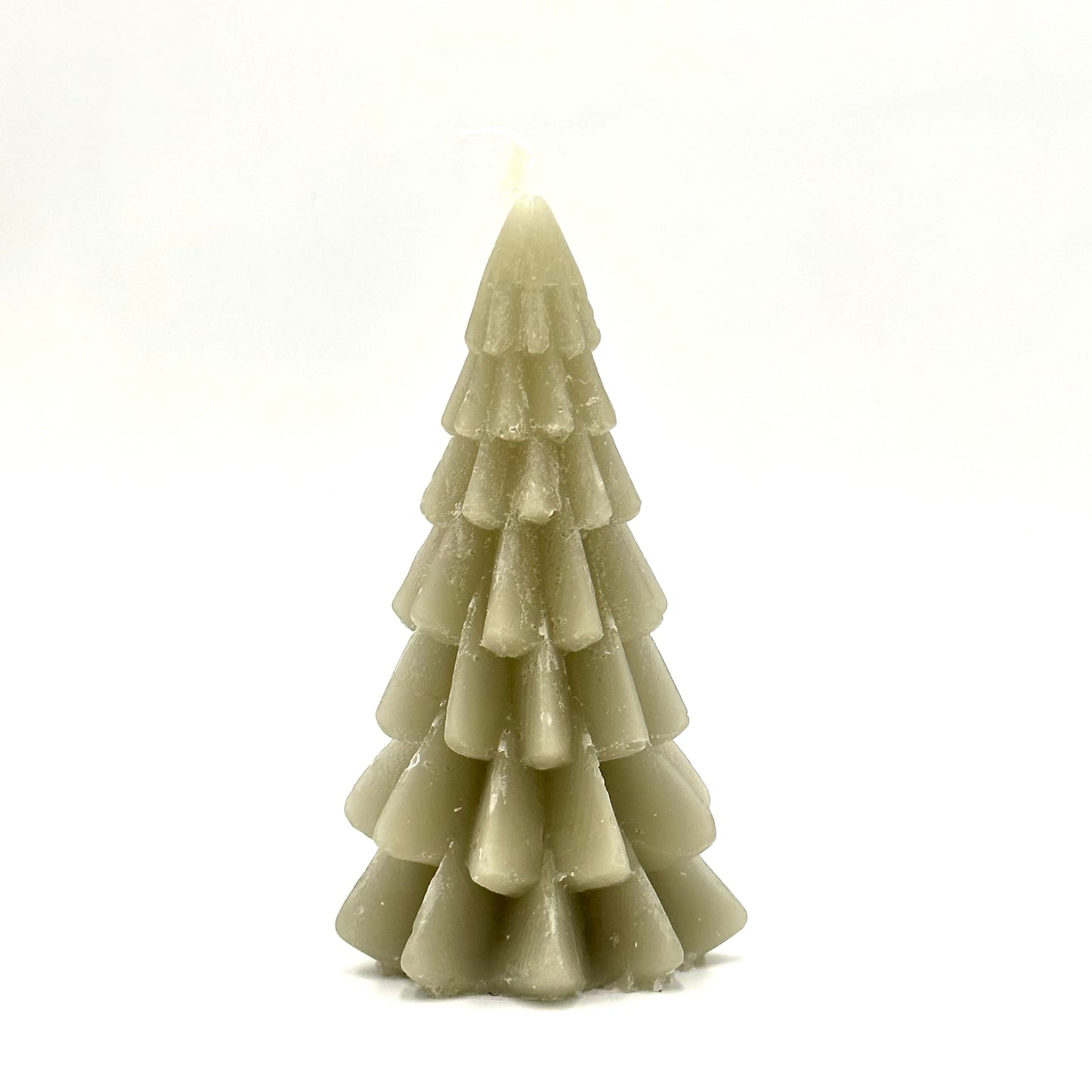 Candle "Christmas tree", grey-green