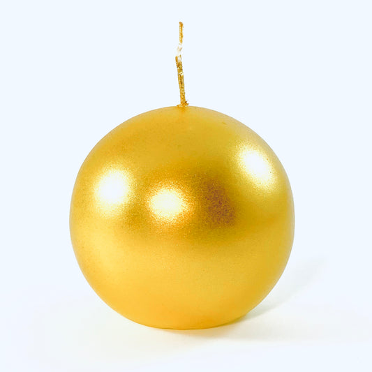 Pulverspiestā svece bumba, ⌀ 8 cm, zelta.