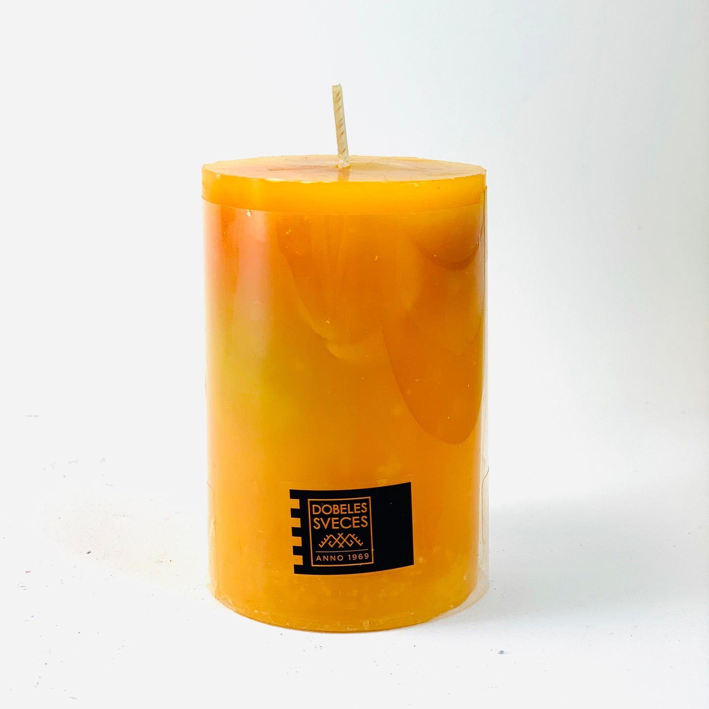 Amber candle, cylinder, 6x9 cm
