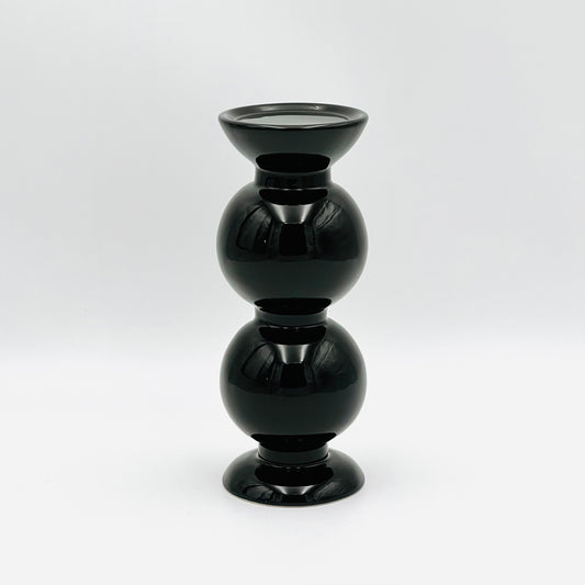 Ceramic Candlestick "Black Elegance", handmade