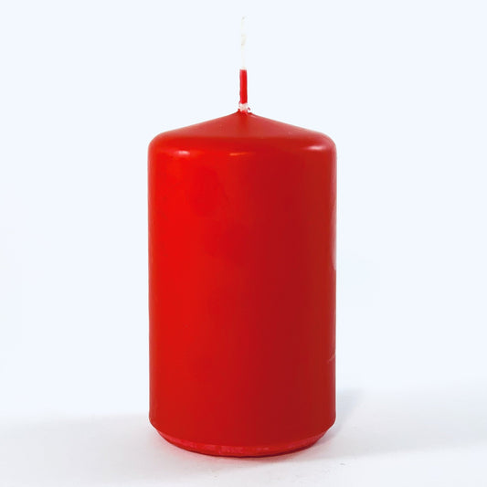 Powderpressed candle ⌀ 6x10 cm, red