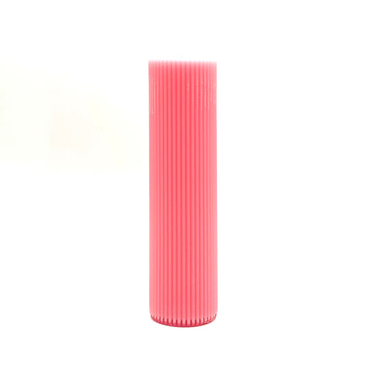 Дизайнерская свеча "Королевская", 6х22 см, ребристая, нежно-розовая