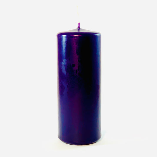 Pulverspiestā svece ⌀ 6x15 cm, tumši lillā