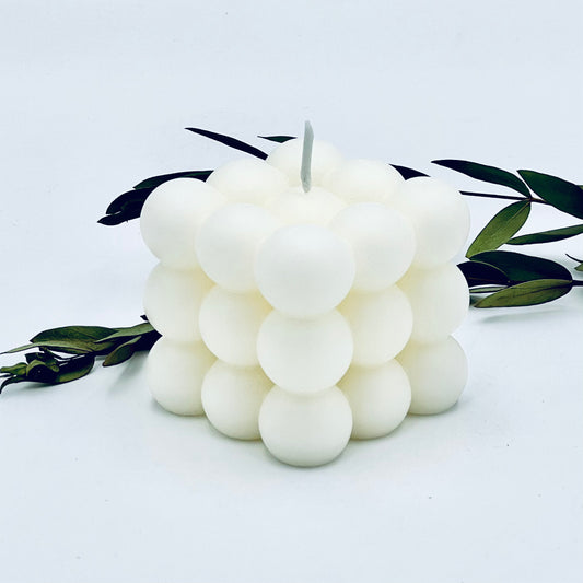 Design candle "Bubble", white