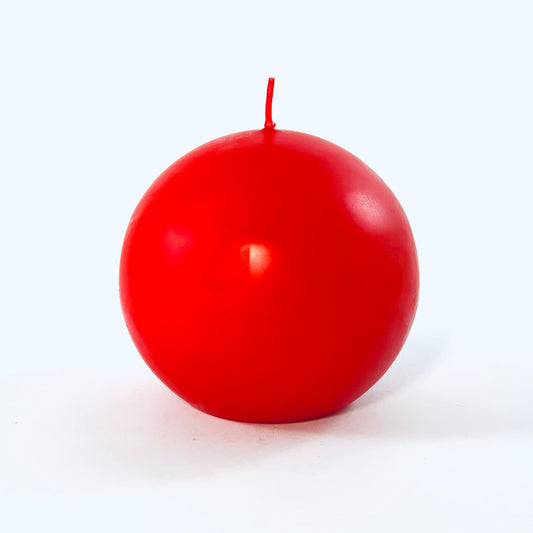 Свеча-шар, прессованная порошком, ⌀ 8 см, красная.