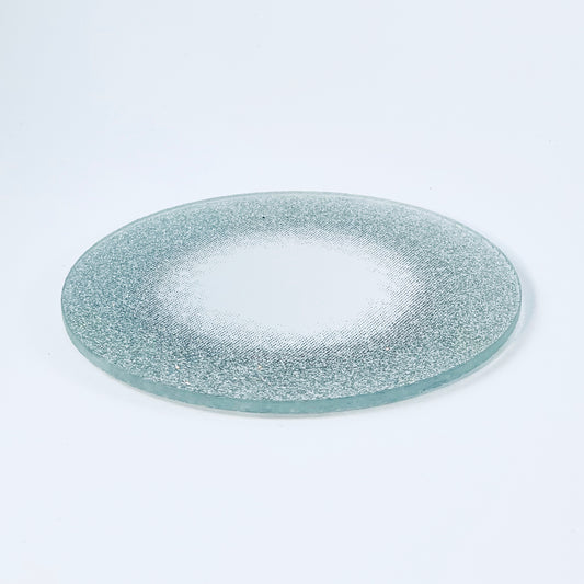 Glass candle pad, mirror surface and silver edge, ⌀ 10 cm