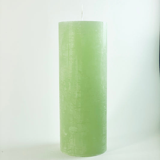 Candle cylinder ⌀ 6x15.5 cm, light green (pastel tone)