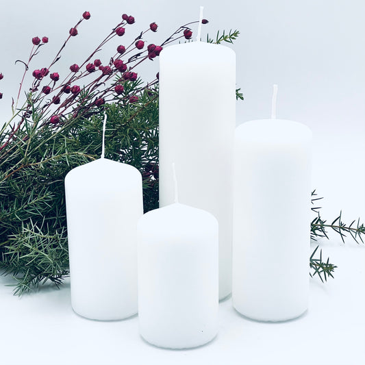 Advent candle set "White"