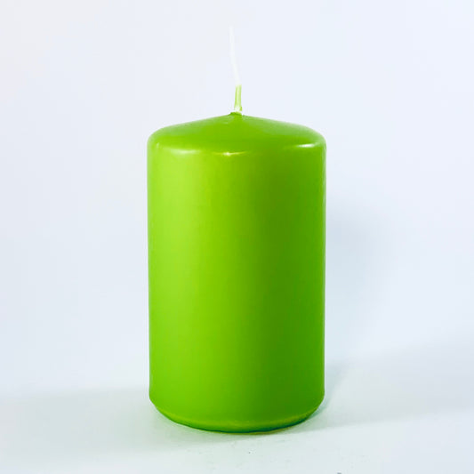 Свеча прессованная порошковая ⌀ 6х10 см, салатового цвета.