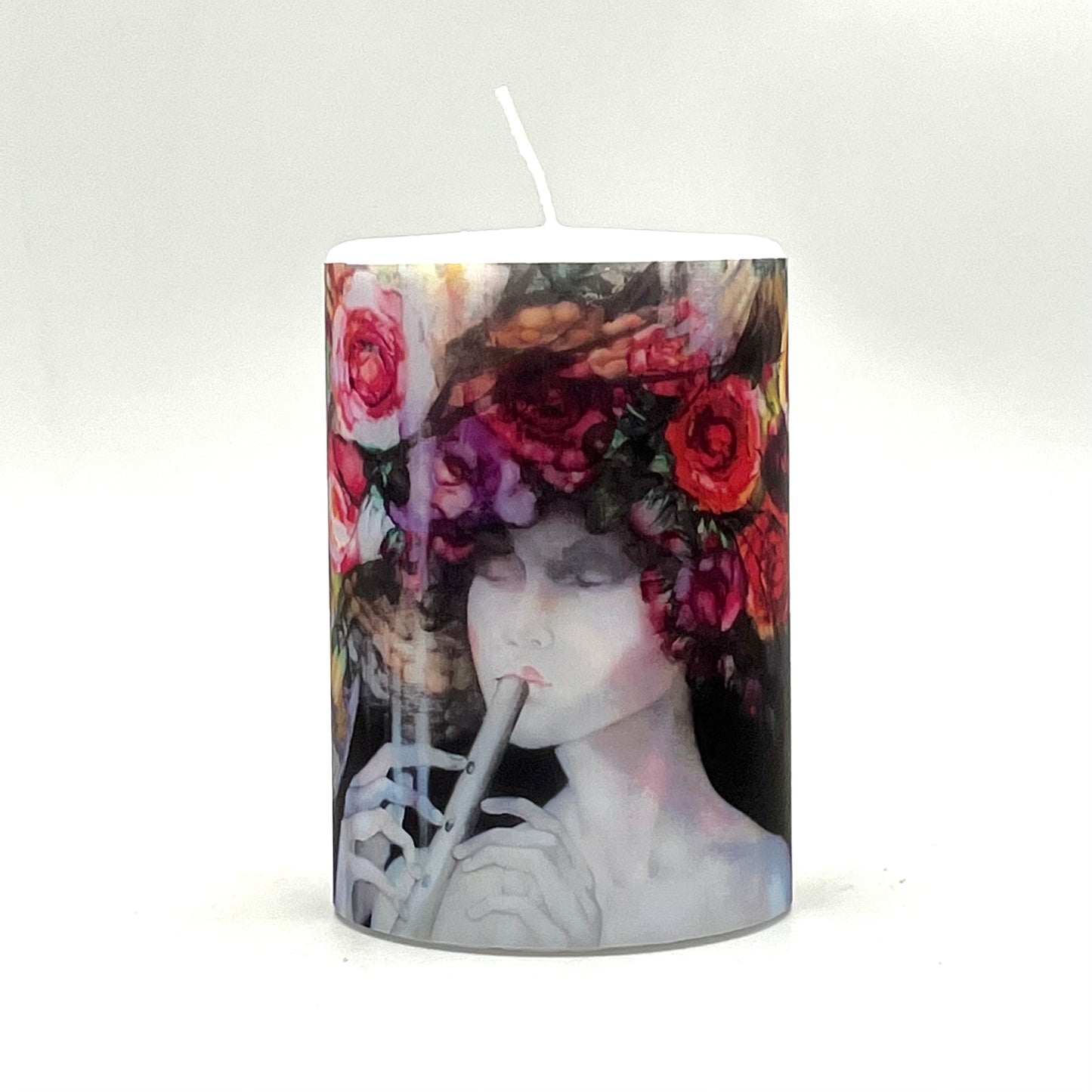 Design candle with the painting "Strengthened", 2019.