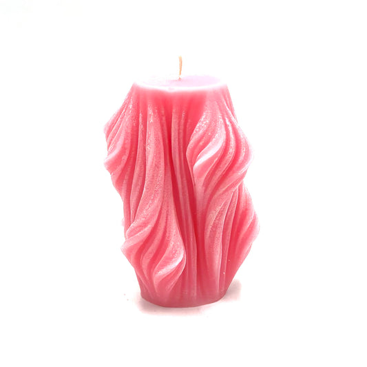 Veil candle, pink, 7x11 cm
