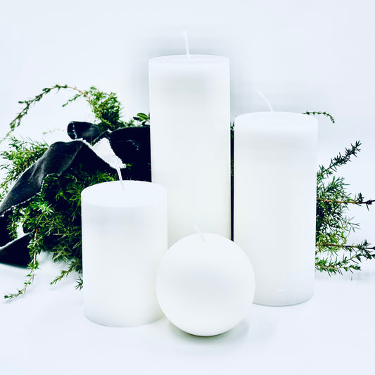 Advent set "Snow White", 4 natural stearin candles