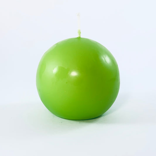 Прессованный шар-свеча, ⌀ 8 см, салатового цвета.