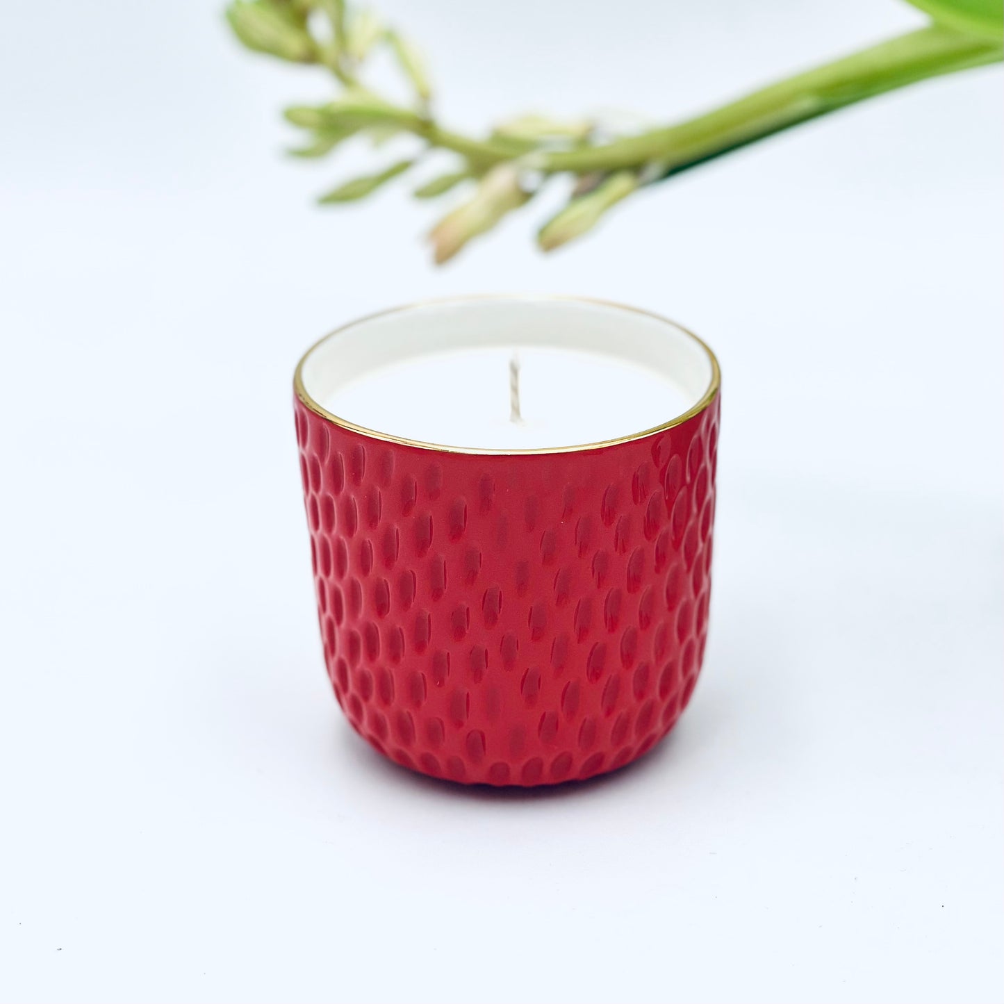 Свеча из соевого воска в фарфоровой таре ручной работы, количество ограничено.