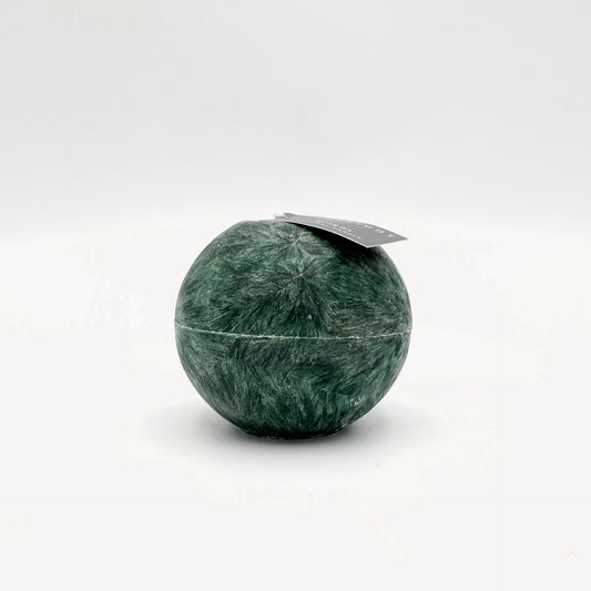 Olive oil crystal stearin candle ball ⌀ 8 cm, emerald green