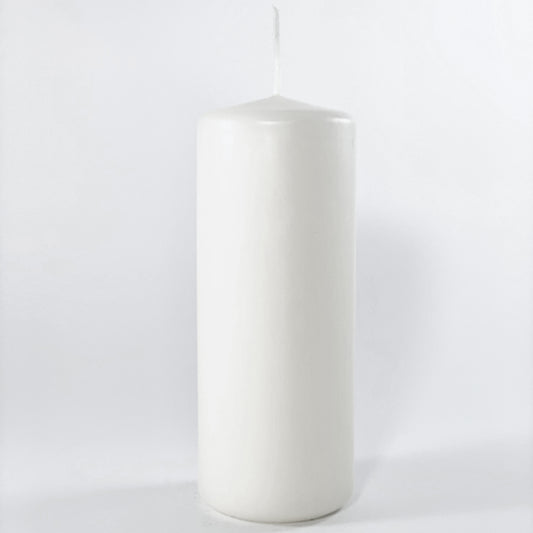 Pulverspiestā svece ⌀ 6x15 cm, balta