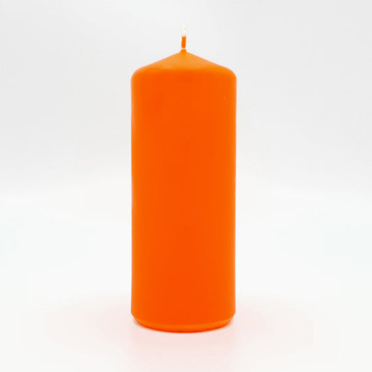 Pulverspiestā svece ⌀ 6x15 cm, oranža
