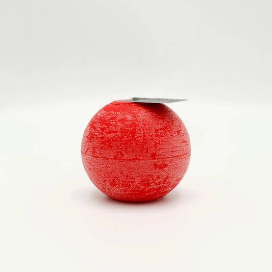 Rapeseed wax candle ball ⌀ 8 cm, red