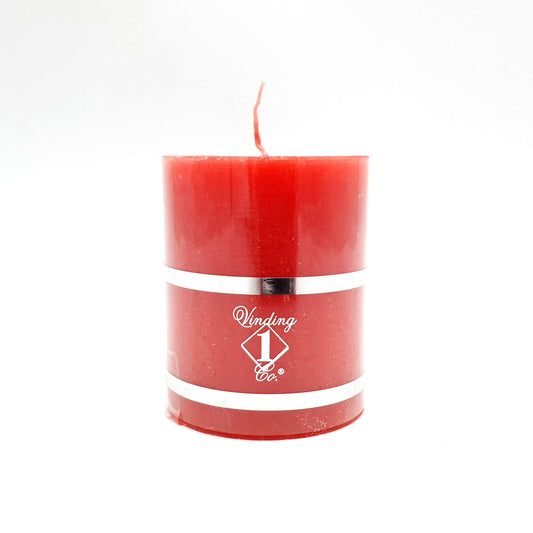 Candle cylinder "Vinding" ⌀ 7x8.5 cm, red