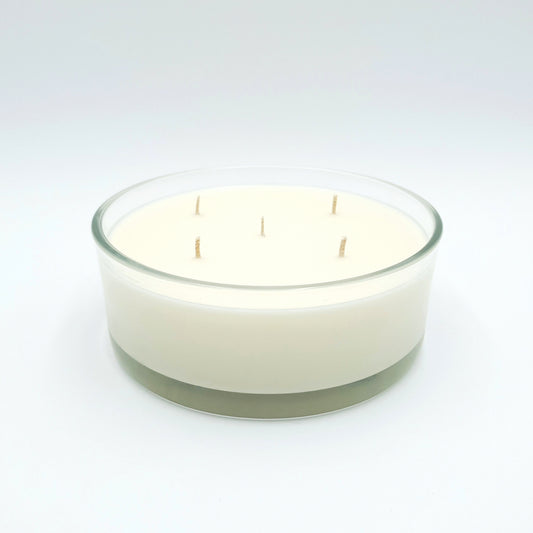 Soy wax candle "Bloom" in a glass container, ⌀ 19x8 cm without scent