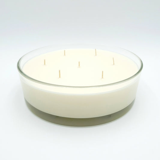 Soy wax candle "Bloom" in a glass container, ⌀ 25x8 cm, without scent