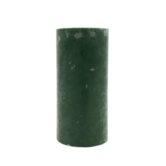 Stearin lace candle, ⌀ 7x15 cm, emerald green