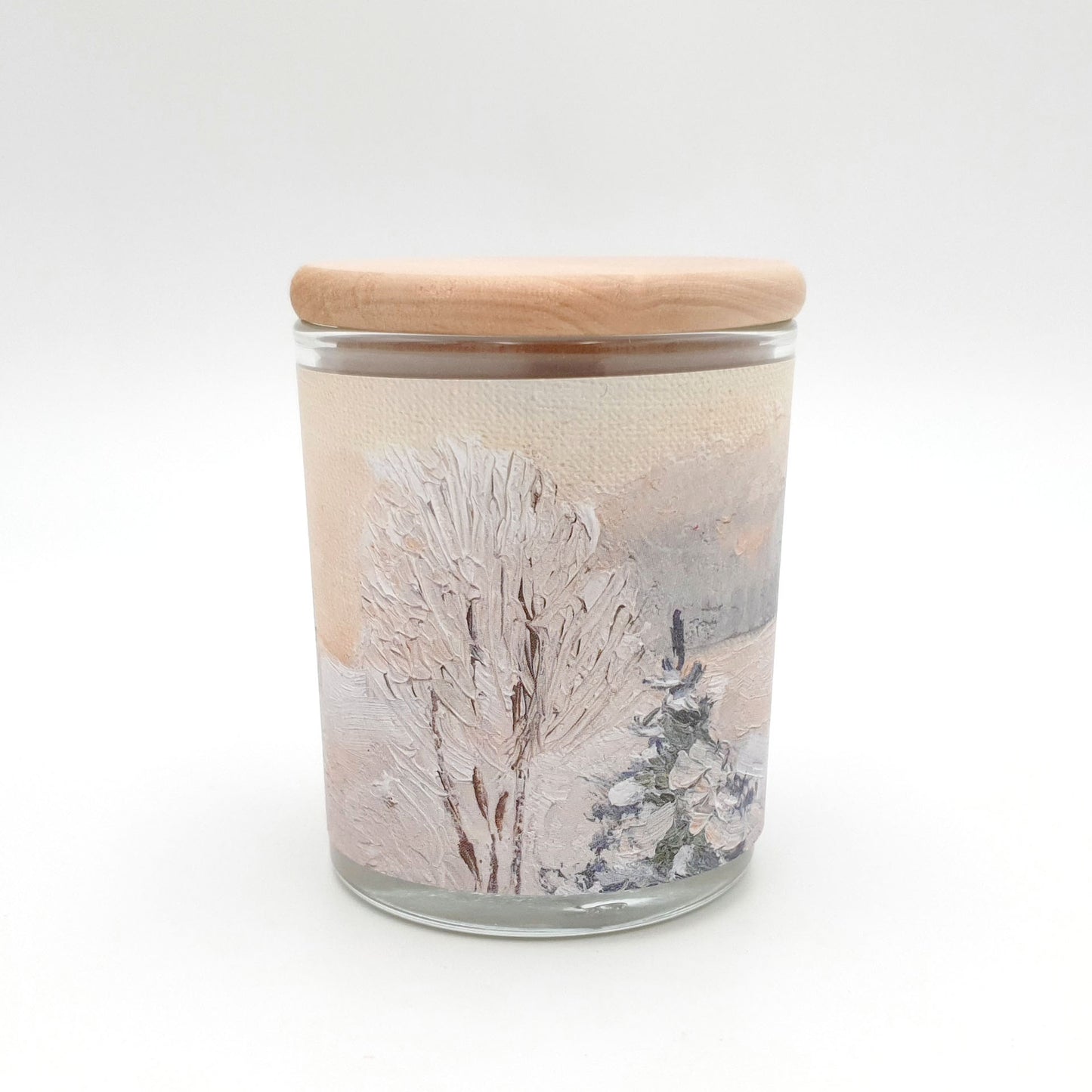 Дизайнерская свеча "Зимнее утро" в стеклянной таре 7,5х8,5 см.